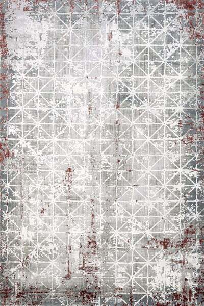 halinet GeometrikModern Makinede Yıkanabilir Hav Toz Vermez Kaymaz Taban Dijital Baskı Halı H5852C