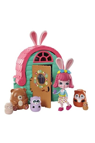 mattel Set de joaca Cabana cu figurine Bree Bunny si animalute matrioska Enchantimals Secret Besties