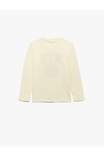 Koton Βαμβακερό μακρυμάνικο T-shirt με λαιμόκοψη