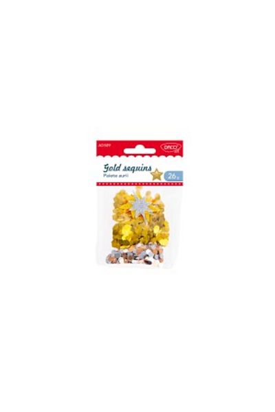 daço Craft Accessory Golden Sequins, Color Gold, Material Plastic and Foam, 26 g/Set
