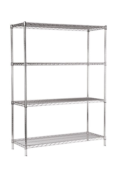 düzenliyo 4 Katlı Paslanmaz Krom Tel Raf – 201 Kalite - 46x91x183 cm
