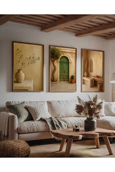 woodsia Set de pictură din lemn MDF cu aspect cadru 3 piese UCMD SET1153