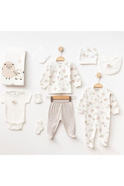 Aziz Bebe 10327 Baby Boy Beige 10-Piece Hospital Release