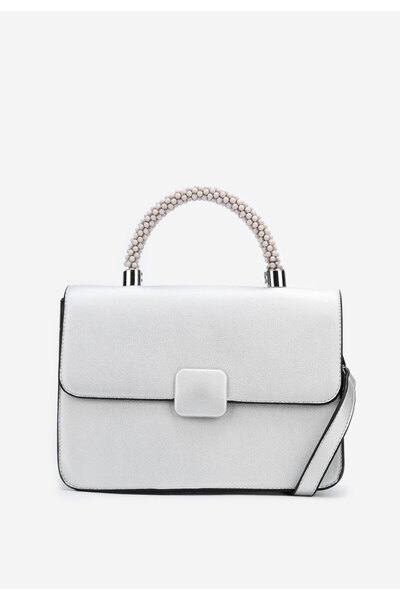 B T Shoes Stribrná rukojeť kabelky Jayla