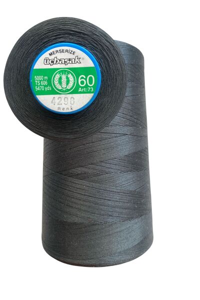 BİGÜMEX Three-Prong Sewing Thread 60No Mercerized Cotton Thread 5000m 1Pcs