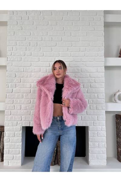 ZF BUTİK Women's Premium Collared Imported Faux Fur