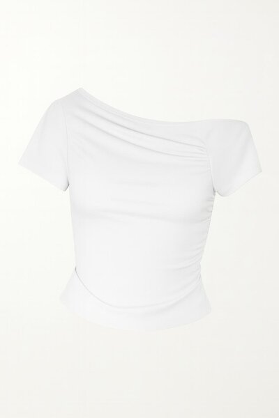 HAKKE Bluză tricotată elastică cu guler asimetric