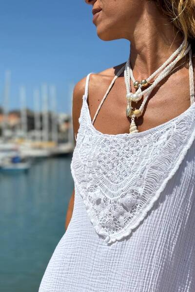 Güneşkızı Stylish 3-Piece Objected Cord Design Necklace