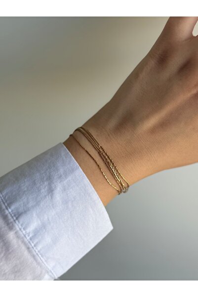 Owentis سوار أمبيرج أنيق متعدد المظهر من الفولاذ الذهبي - لا يسبب التصبغ