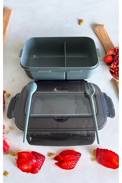 LeesHome Portable Food Container Lunch Box Diet Nutrition Box Storage Container Feeding Bowl with Fork and Spoon