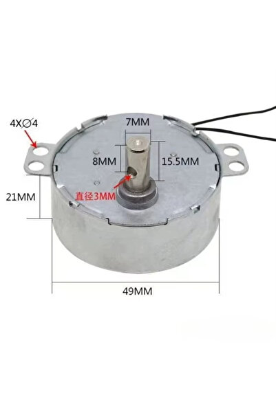 Hobi Mekatronik Ac Senkron Motor TYC-50 AC110V 4V 15-18 Rpm Saat Yönünde Tek Yön Dönüşlü