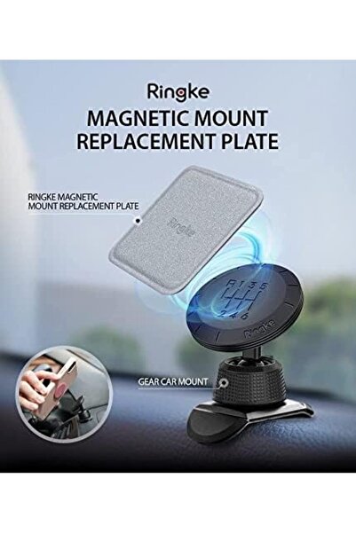 Ringke PU Leather Covered Metal Magnetic Mount (3+3 Pack)| Silver