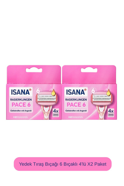 ISANA Yedek Tıraş Bıçağı 6 Bıçaklı 4'lü X2 Paket