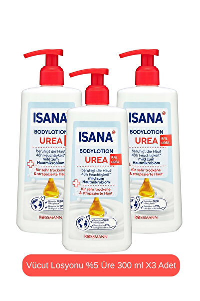 ISANA Vücut Losyonu %5 Üre 300 ml X3 Adet
