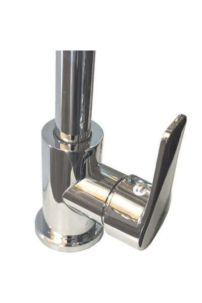KORMAN TECHNIK Stainless Steel Kitchen Faucet, Chrome, Rotating Spout, Tall WH207