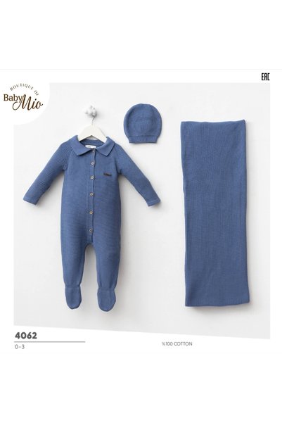 Babymio Newborn Polo-Collar Men's Selani̇k Set of 3
