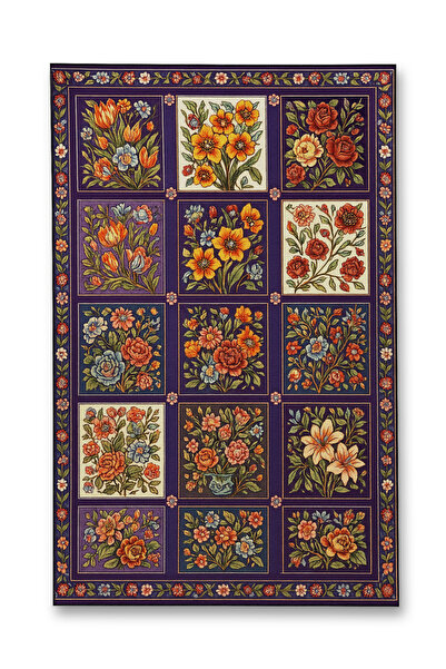 Rugs Modern Halı MOSSO Mor Temalı Desen Dokuma Taban Modern Dekoratif Halı mo...