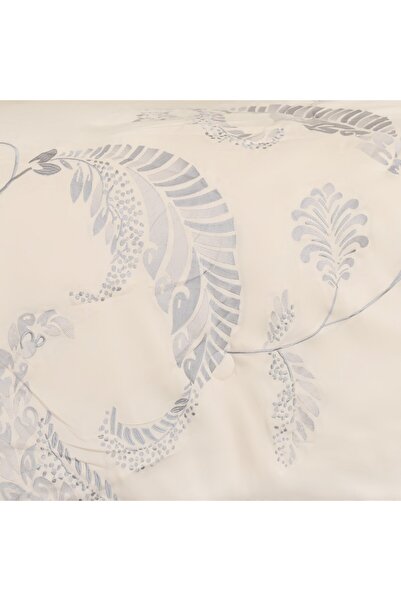 Ferrucci Frochi Beige Silver Embroidered Duvet Set King, Double, 9 Piece Set