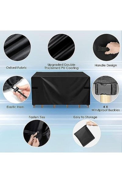 SKY TOUCH غطاء أثاث الفناء SKY-TOUCH 250 × 200 سم، غطاء مجموعة أثاث الحديقة مقاوم للماء، طاولة خارجية و