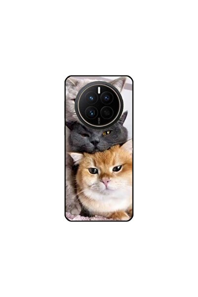 Atlas Husa personalizata si Folie de Silicon Huawei Mate 50 Pro, Cats, multic...