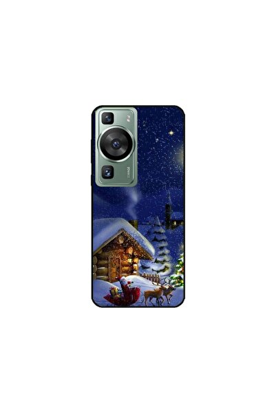 Atlas Husa personalizata si Folie de Silicon Huawei P60 Pro, Christmas Cottag...
