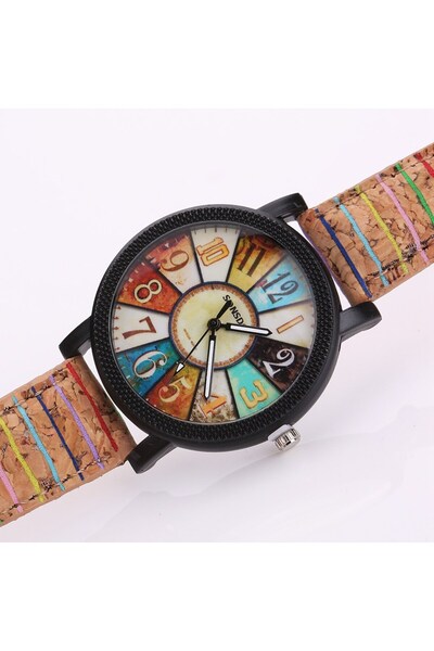 Skymag Ceas dama model retro, curea din piele ecologica, quartz