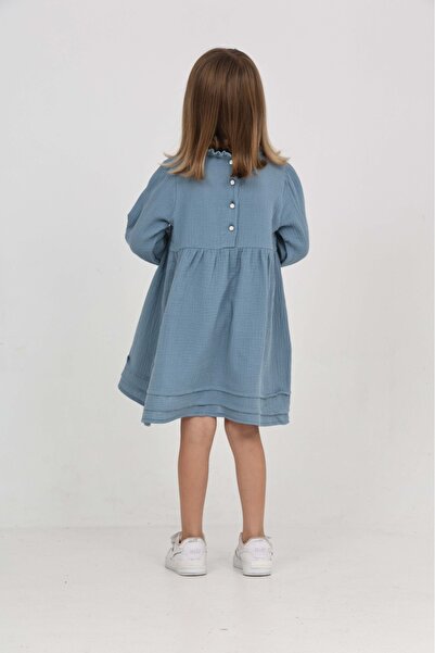 Toontoy Girl's Collar Ruffle Dress