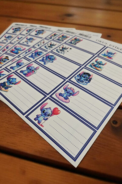 ALLStore STİTCH OKUL ETİKETİ DEFTER ETİKETİ STİCKER 30 ADET