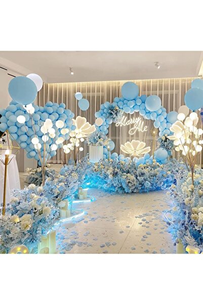 Baloncu Dükkanı Pastel Mavi Balonlar Parlak Parti Balonu Cinsiyet Belirleme, Nişan, Doğum Günü, Parti Süsleme