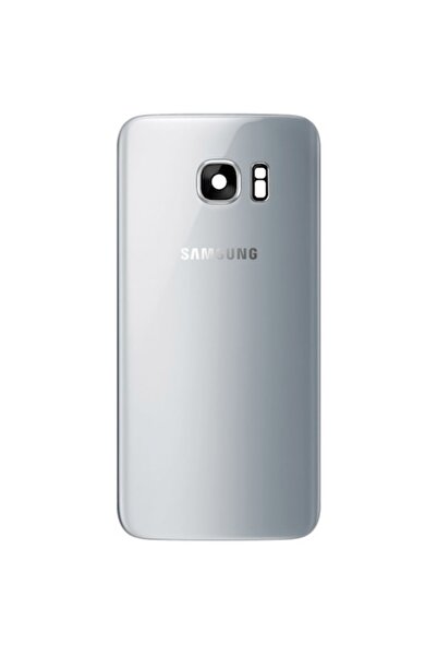 dalip Carcasă spate compatibilă cu Samsung Galaxy S7 Edge cu sticlă pentru cameră, argintie