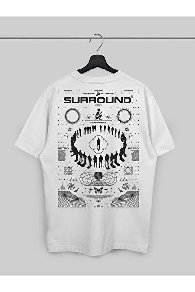 THREADCURRY SURROUND Street Wear Half Sleeves Relaxed Oversized Printed T-shirt for Men & Women