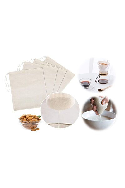 Generic SYOSI Nut Milk Bag, 4 Pcs Cheesecloth Bag, Unbleached Cotton Fabric Cooking Twine, Washable and Reu