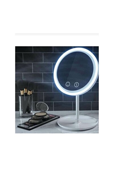 Lexi Bella Masa Üstü Beyaz Makyaj Aynası Dokunmatik Led Işıklı Usb Li Yuvarlak Masa Üstü Makyaj Aynası Ledli