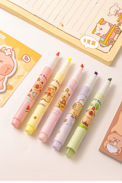 Bold Grup Capybara 6 Color Highlighter Set