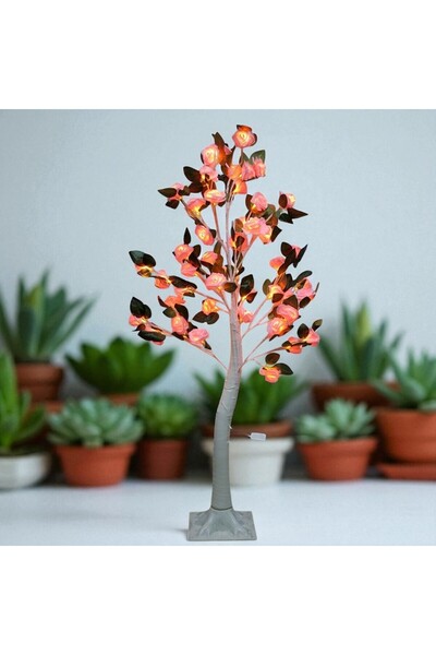 Kuzey Tacı LED Işıklı Büyük Gül Ağacı Masa Lambası - Dekoratif Aydınlatma Vip...