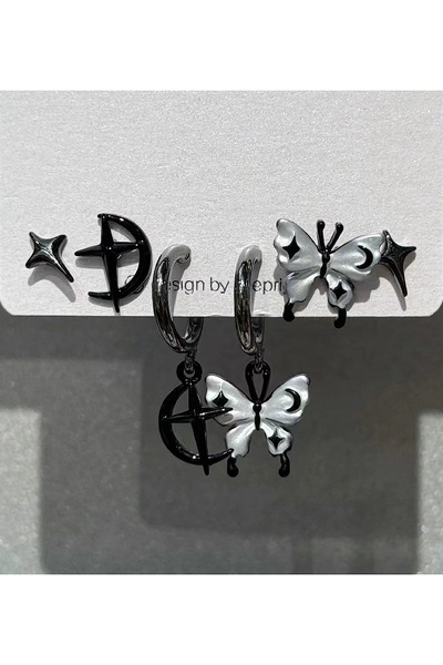 Giraffe Küpe Sallantılı Çoklu Set Küpe Gotik Retro Otantik Vintage