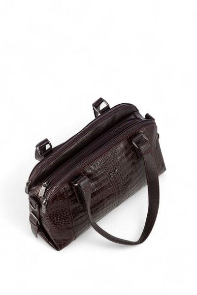 Bilik Deri Brown-Croco Women's Shoulder Bag Blm 044