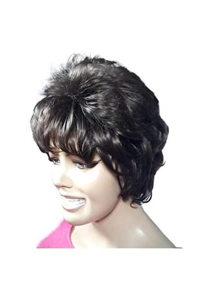 L-line fashion Peruca dama, fibra sintetica, cu aspect , castaniu inchis