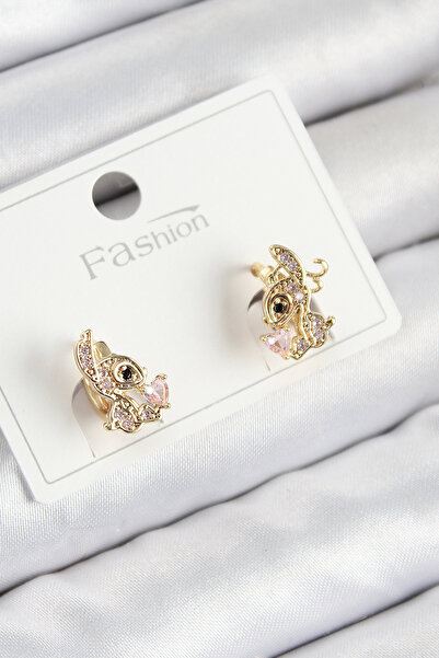 Epilons Brass Zircon Stone Ceylan Model Gold Color Children's Earrings - Tj-B...