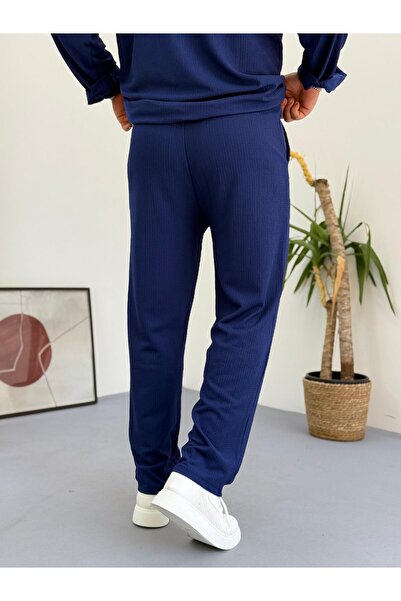 Baycombine35 Unisex Relaxed Fit Wrinkle Crinkle Fabric Trousers