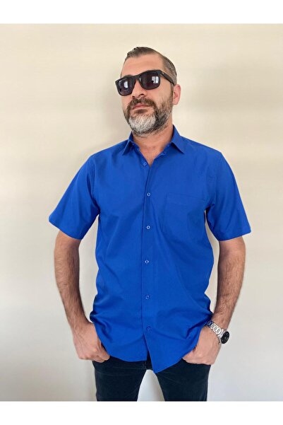 BENESSE Дакрон з кишенями Класичний широкий крій Легко прасується Короткі рукави Краватка-комір Сорочка