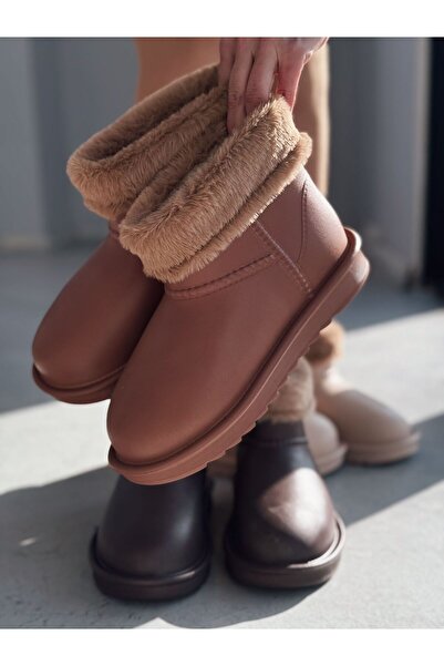 I Love Shoes Porix Falyon Peluş Detaylı Taba Kadın Bot