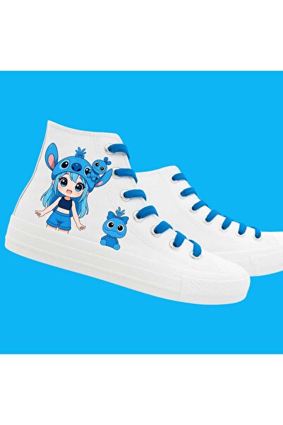 LİASSHOES fetiță laylo cu imprimeu alb in adidași pentru copii sneakerși