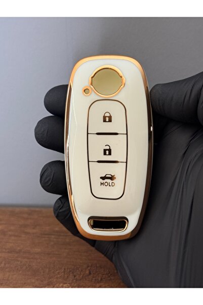 Mavi Keys Nissan Qashqai - X-Trail -Juke New Case 3 Butoane Husa de protectie pentru chei din silicon – Alb