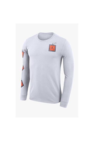 Nike Men's Jordan M J KEYCHAIN LS CREW Sweatshirt, White, XL