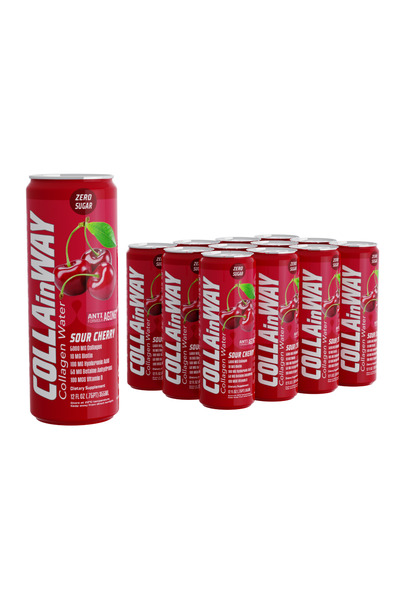 C5 COLLAinWay Collagen Drink 5000 mg - Zero Sugar,10 mg Biotin - Pack of 12 - Sour Cherry