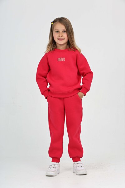 Toontoy Girl's Creative Embroidered Tracksuit Set