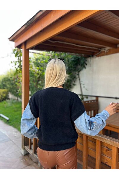 For Angels Denim Raised Knitwear Sweater with Sleeves