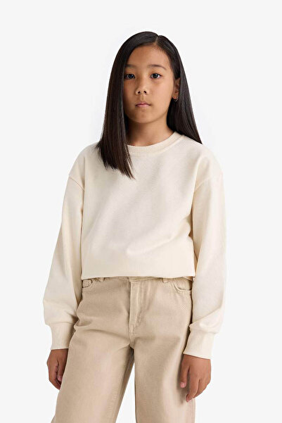 DeFacto Ekru Kız Çocuk Sweatshirt A2797A8/ER134