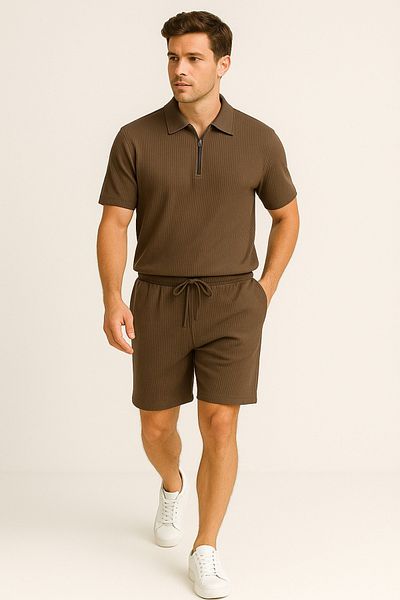 Stitch Mens Zipper Short set